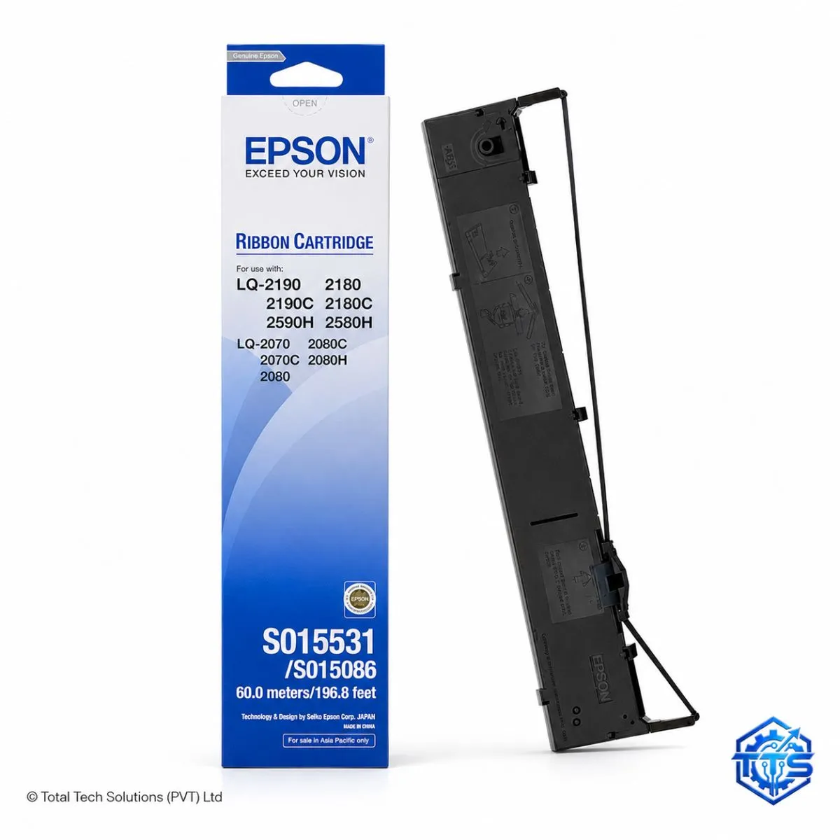 Epson LQ-2190 / 2180 / 2580 / 2070 / 2080 Black Original Printer Ribbon - S015531, image 2