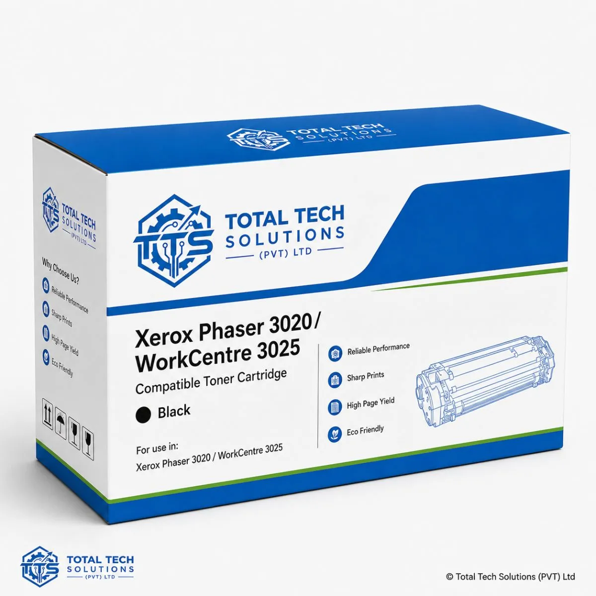 Total Tech Solutions Xerox Phaser 3020 / WorkCentre 3025 Compatible Black Toner Cartridge - 106R02773, image 2