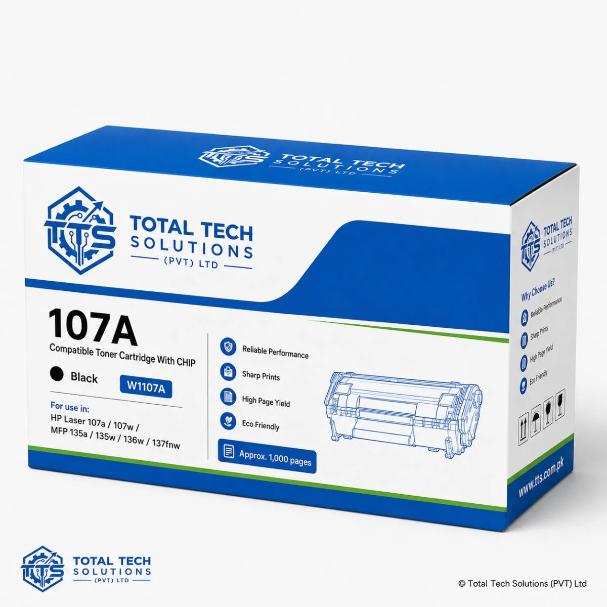 HP Compatible 107A Compatible Toner Cartridge With Chip, image 3
