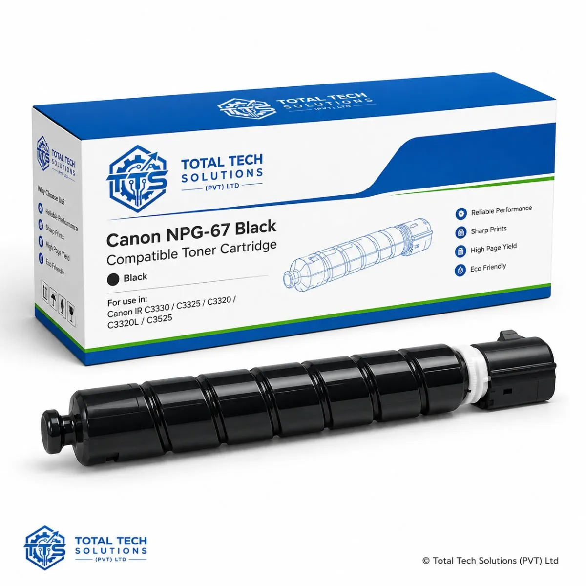 Total Tech Solutions Canon NPG-67 Compatible Toner Cartridge for imageRUNNER C3330/C3325/C3320/C3320L/C3525