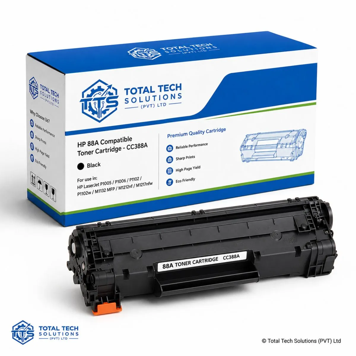 Total Tech Solutions HP 88A Compatible Black Toner Cartridge - CC388A