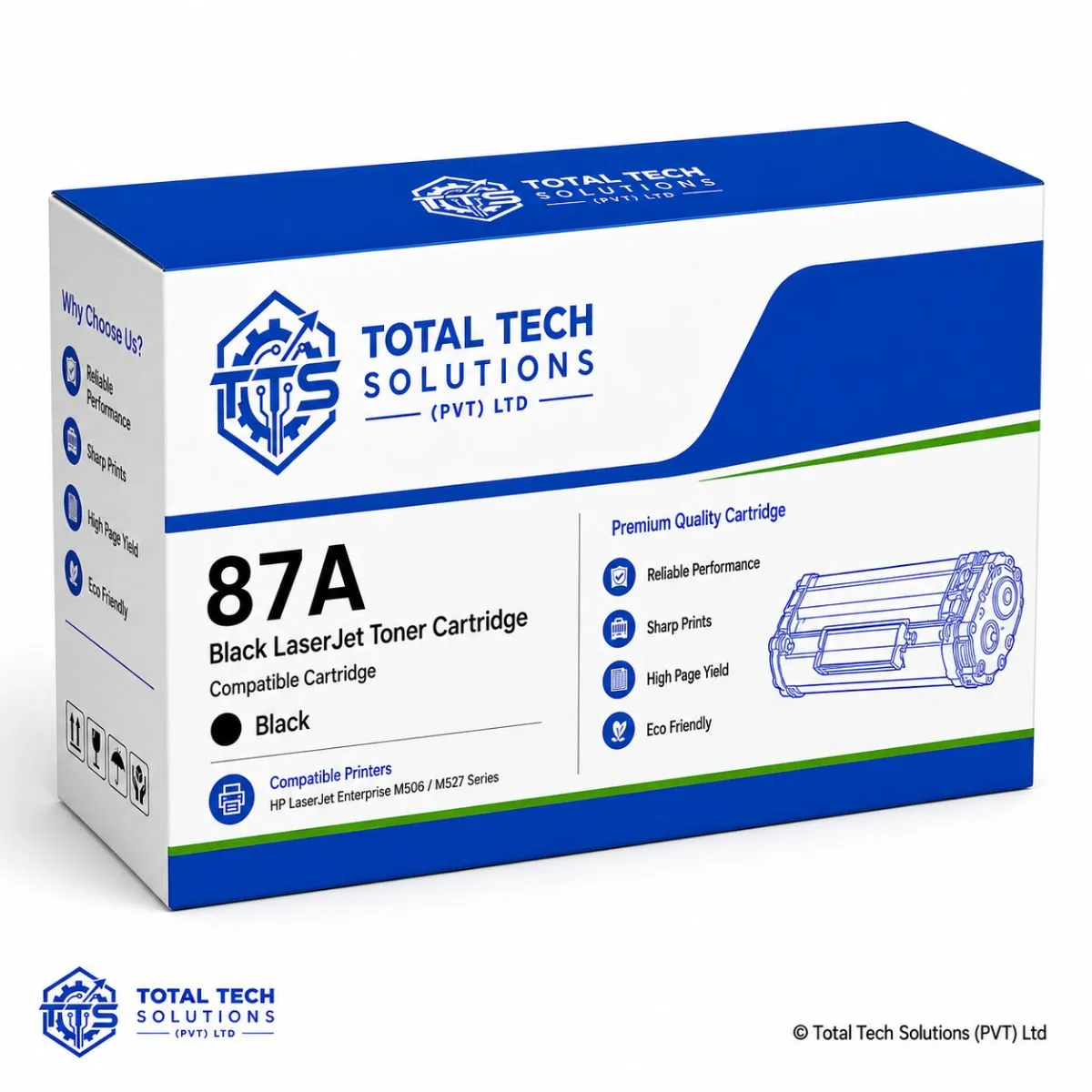 HP 87A Black LaserJet Toner Cartridge (Compatible) 87A