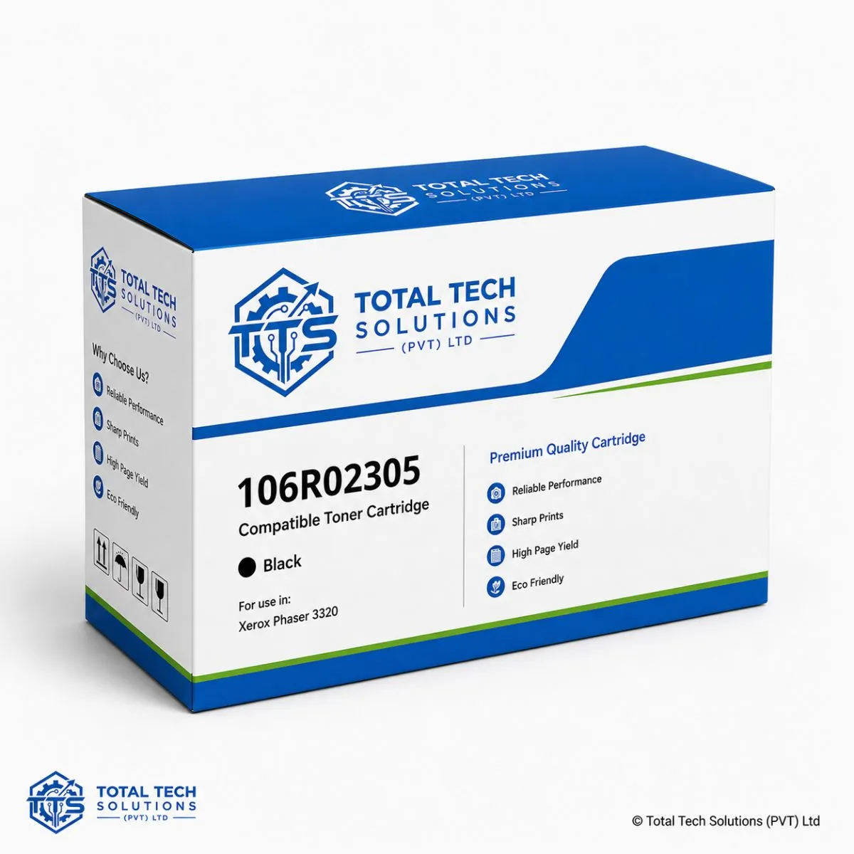 Total Tech Solutions Xerox Phaser 3320 Compatible Black Toner Cartridge - 106R02305, image 2