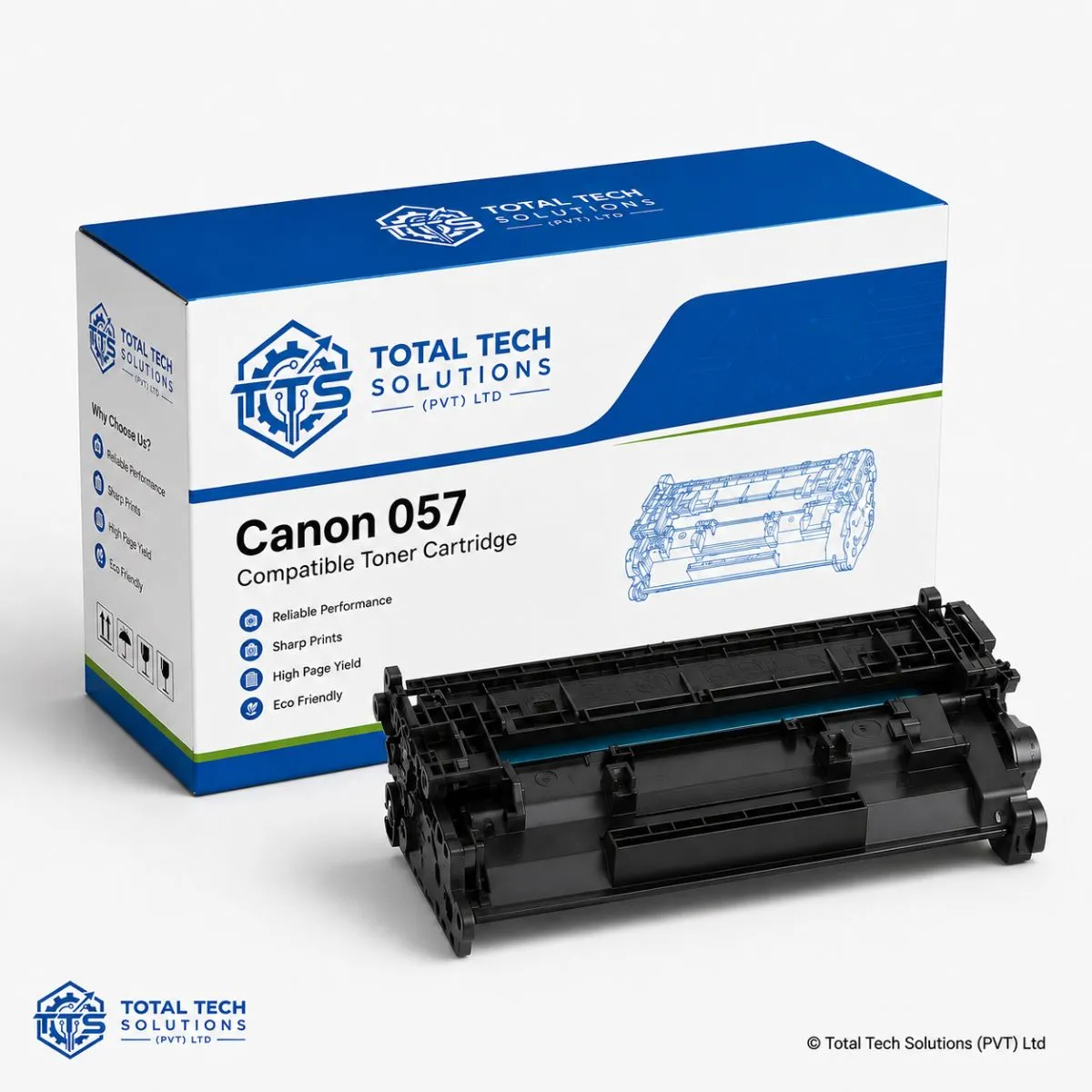 Total Tech Solutions Canon 057 Black Compatible Toner Cartridge, image 2