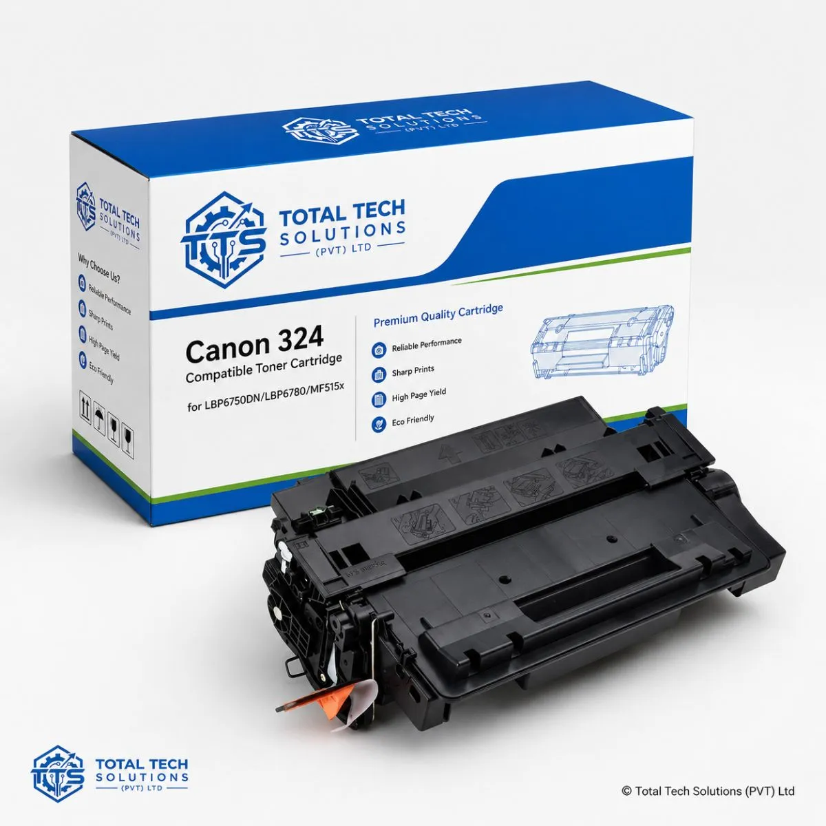 Total Tech Solutions Canon 324 Black Compatible Toner Cartridge for LBP6750DN / LBP6780 / MF515x