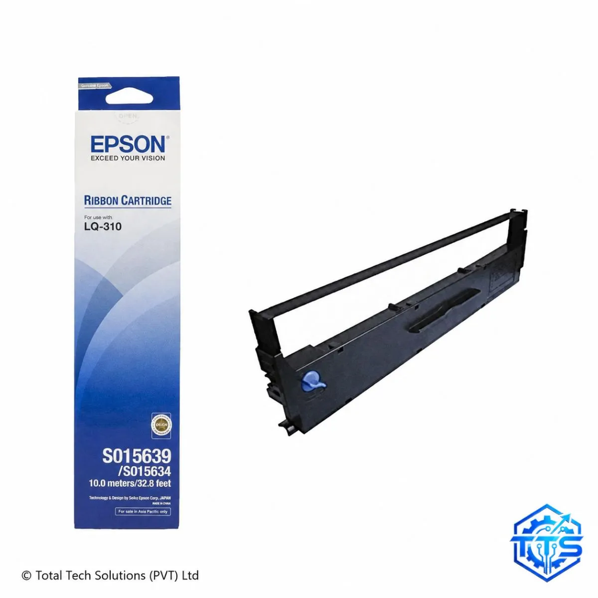 Epson LX-310 Black Original Printer Ribbon Cartridge - S015632, image 2