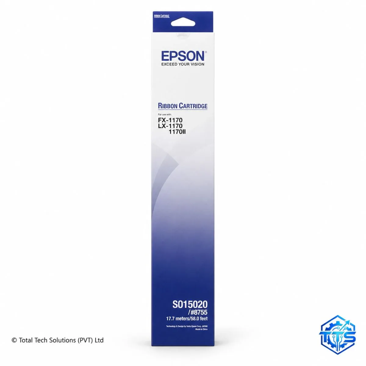 Epson S015520 / #8755 Black Printer Ribbon for FX-1170, image 2