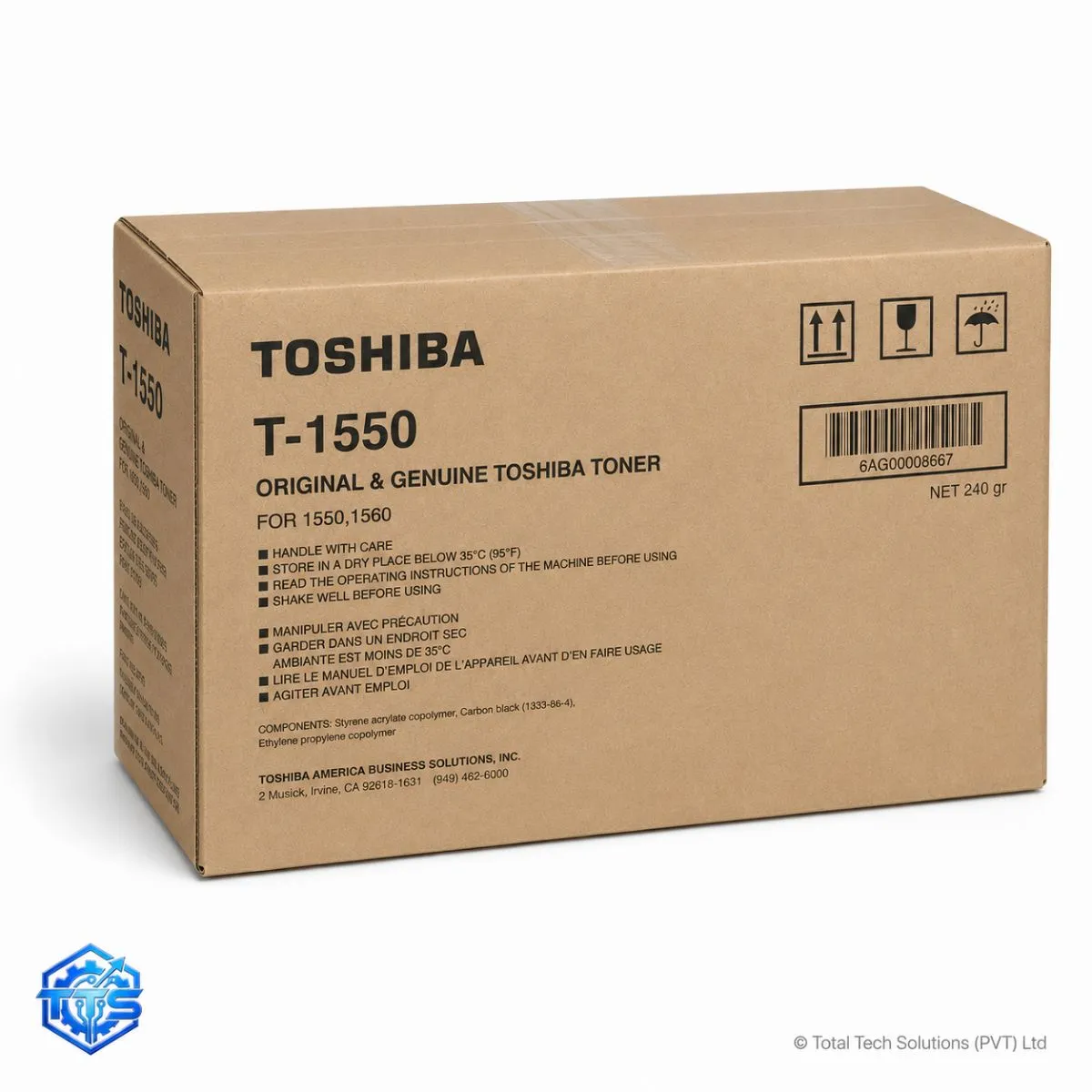 Toshiba T1550 Original Black Copier Toner Cartridge, image 2