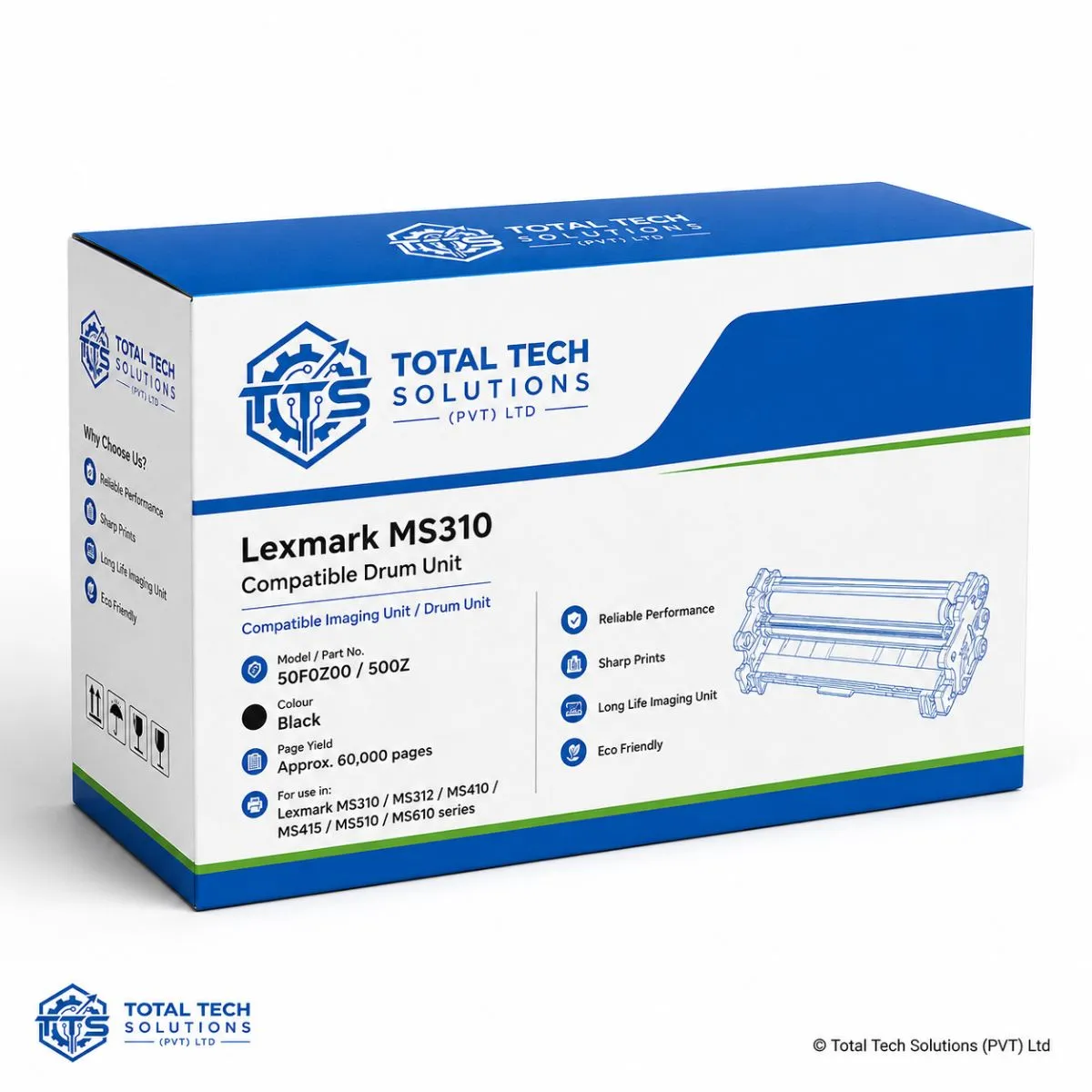 Lexmark Compatible Lexmark MS310 Compatible Drum Unit, image 2