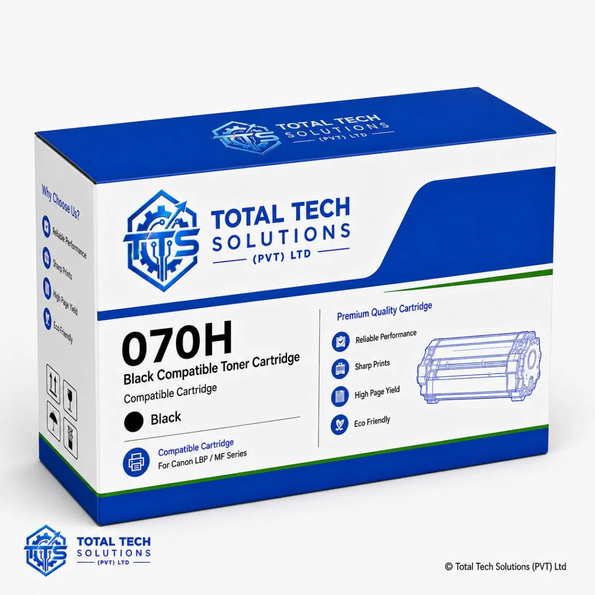Canon 070H Black Compatible Toner Cartridge, image 2