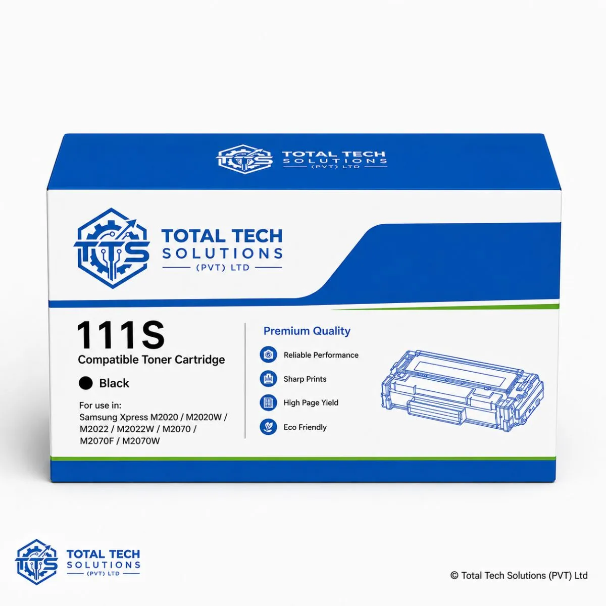 Total Tech Solutions Samsung MLT-D111S Compatible Black Toner Cartridge for Xpress M2020 / M2026 / M2070 / M2071 Series, image 4