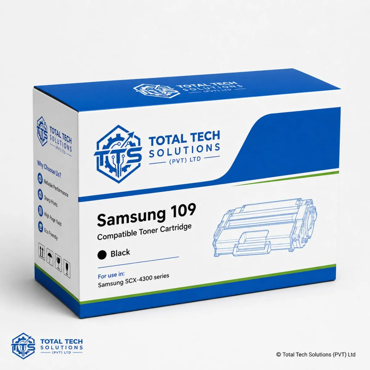 Total Tech Solutions Samsung MLT-D109S / 109 Compatible Black Toner Cartridge for SCX-4300 Printer, image 4