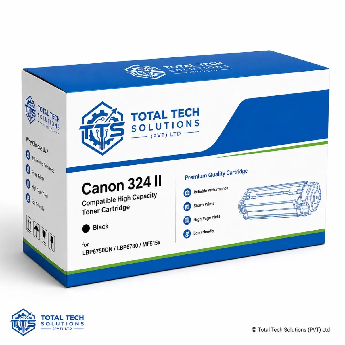 Total Tech Solutions Canon 324 II Black Compatible High-Capacity Toner Cartridge for LBP6750DN / LBP6780x / MF515x, image 3