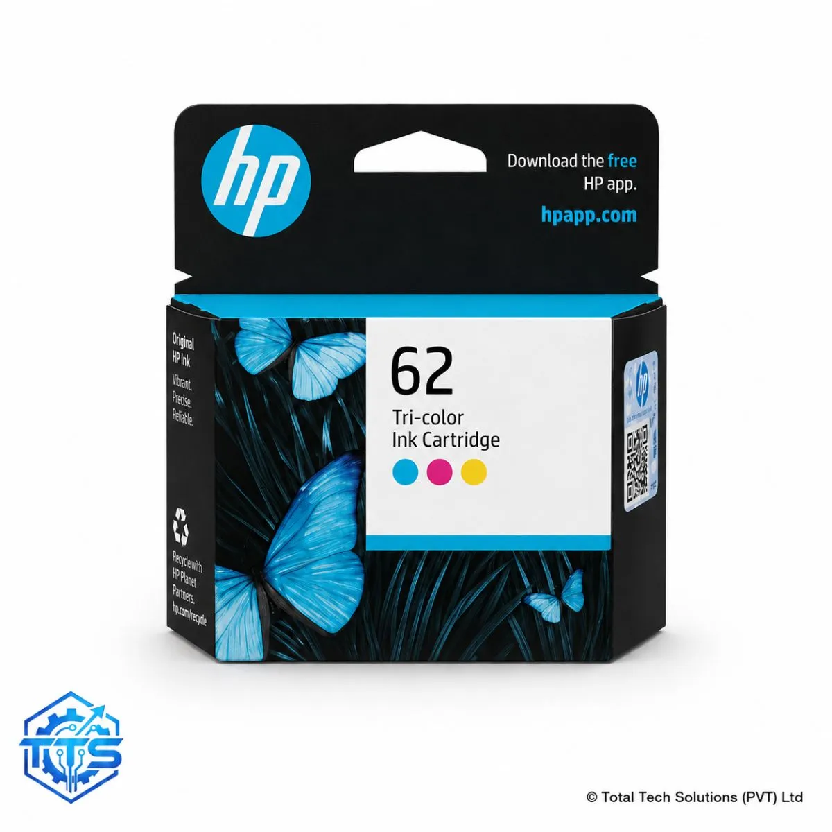 HP 62 Tri-color Original Ink Cartridge, image 3