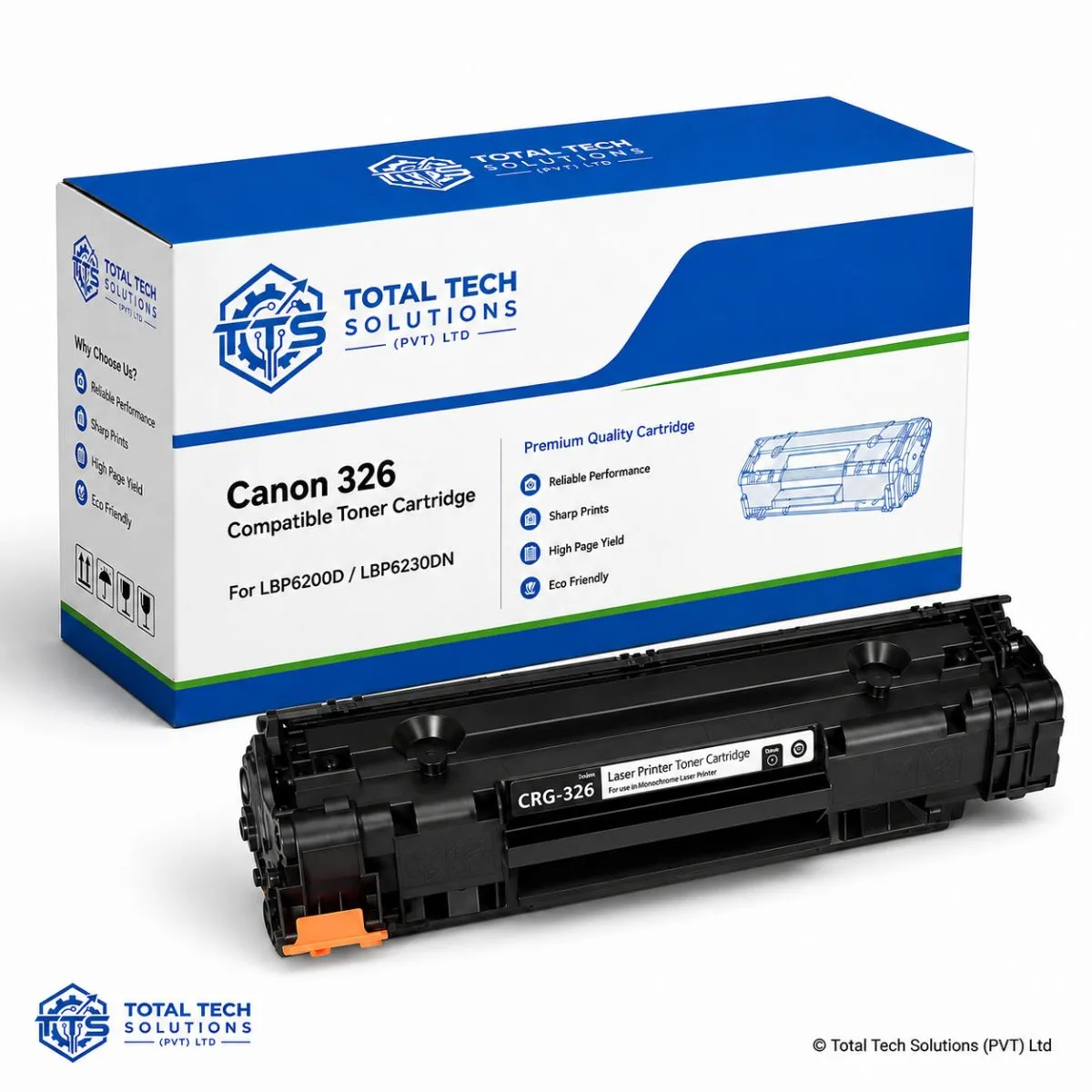 Total Tech Solutions Canon 326 Black Compatible Toner Cartridge for LBP6200D / LBP6230DN, image 2