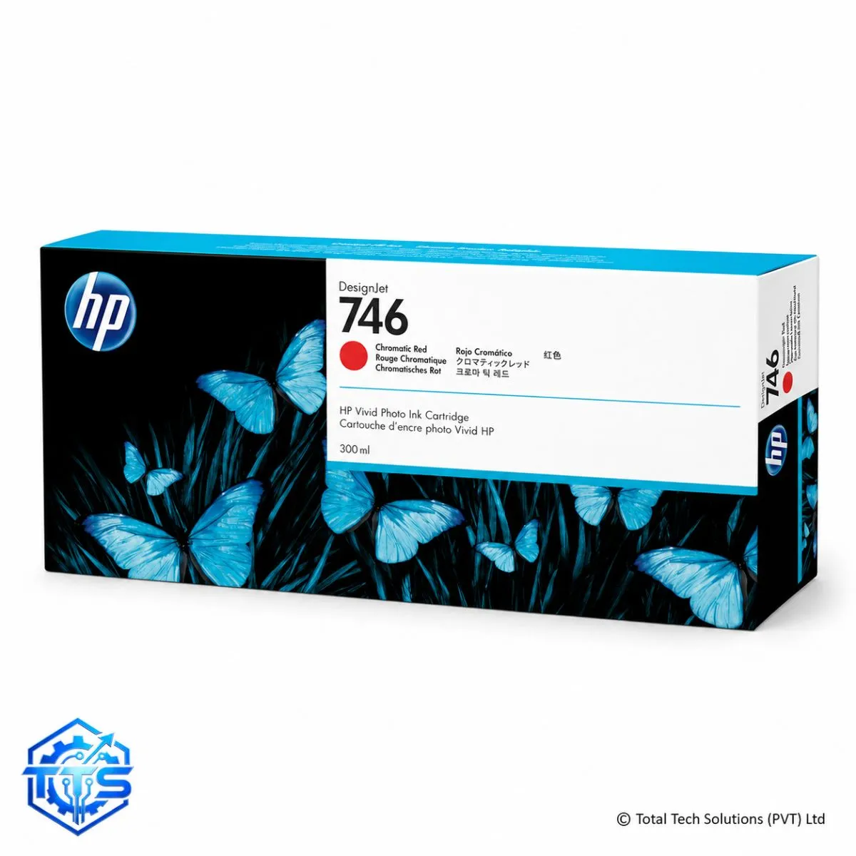 HP 746 300-ml Chromatic Red DesignJet Ink Cartridge, image 2