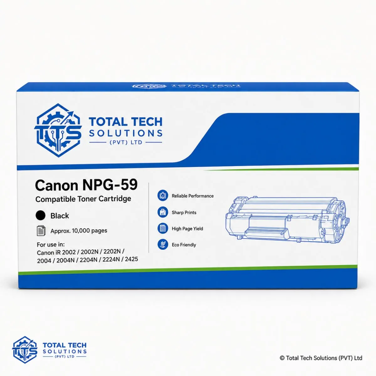 Custom / Compatible Canon NPG-59 Compatible Black Toner Cartridge, image 2