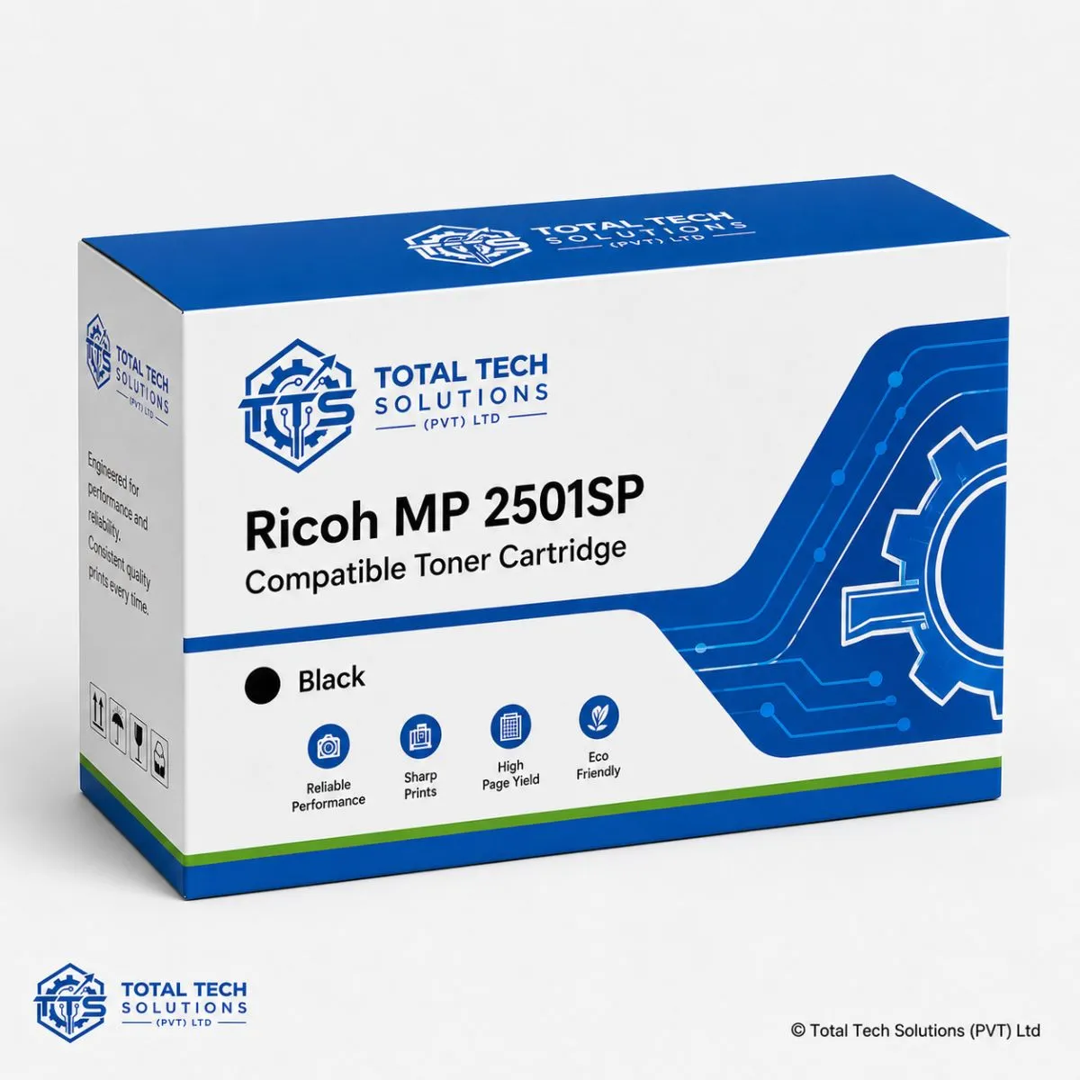 Total Tech Solutions Ricoh MP 2501SP Compatible Black Toner Cartridge, image 3