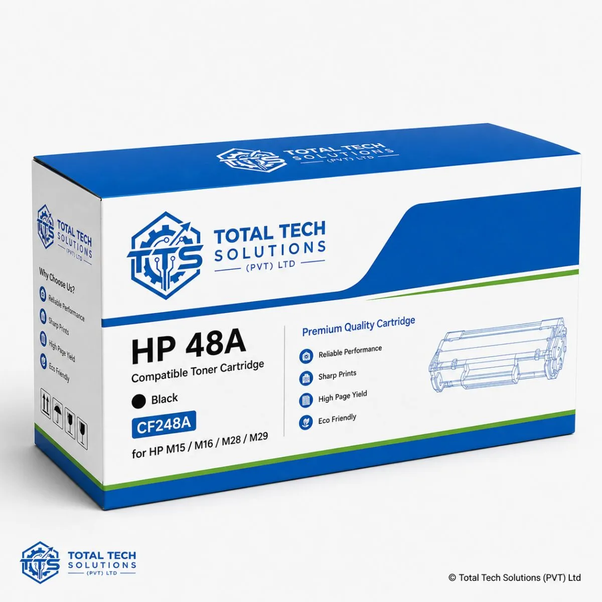 Total Tech Solutions HP 48A Compatible Black Toner Cartridge for HP M15 / M16 / M28 / M29 - CF248A, image 2