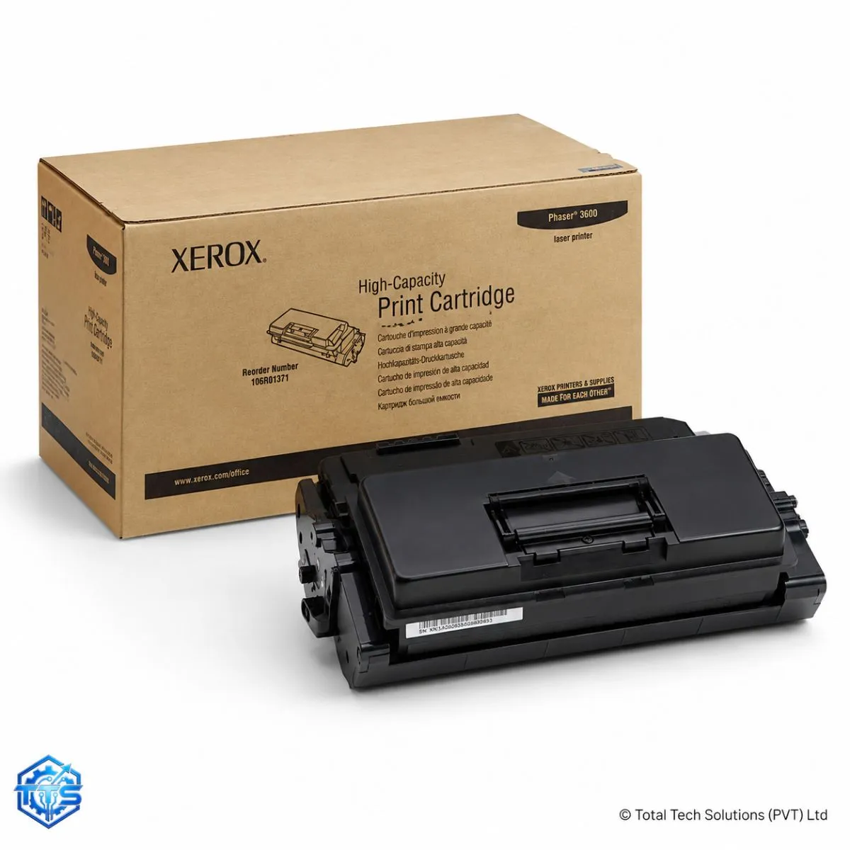 Xerox Phaser 3600 High Capacity Black Toner Cartridge, image 2