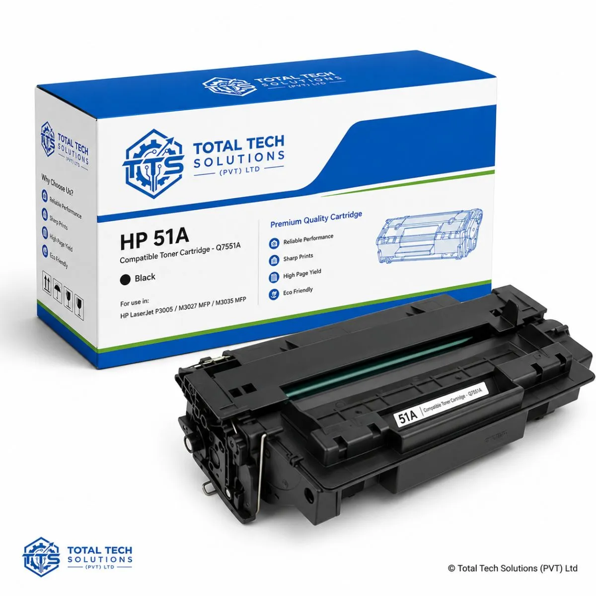 Total Tech Solutions HP 51A Compatible Black Toner Cartridge - Q7551A