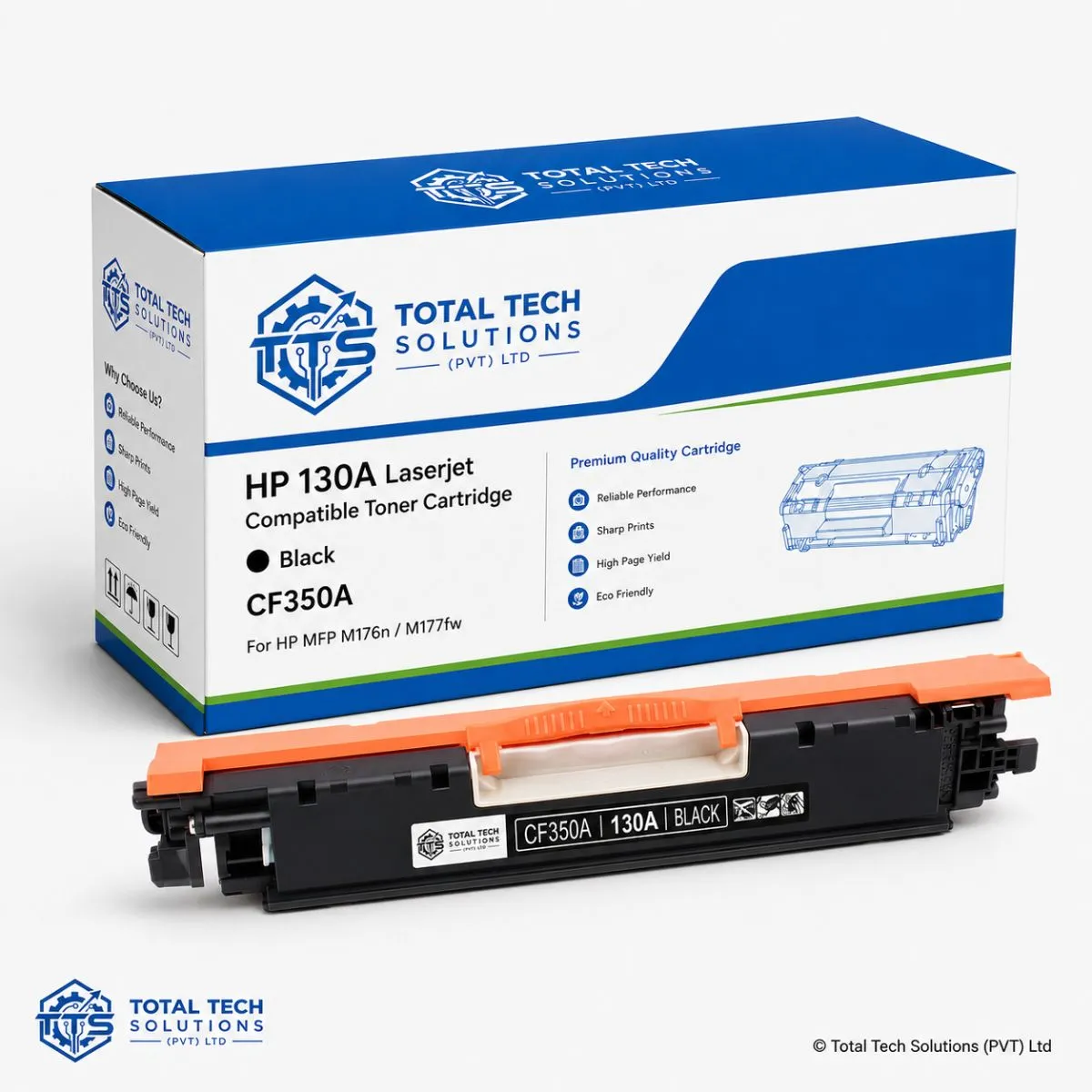 Total Tech Solutions HP 130A Compatible Laser Toner Cartridge for MFP M176n / M177fw
