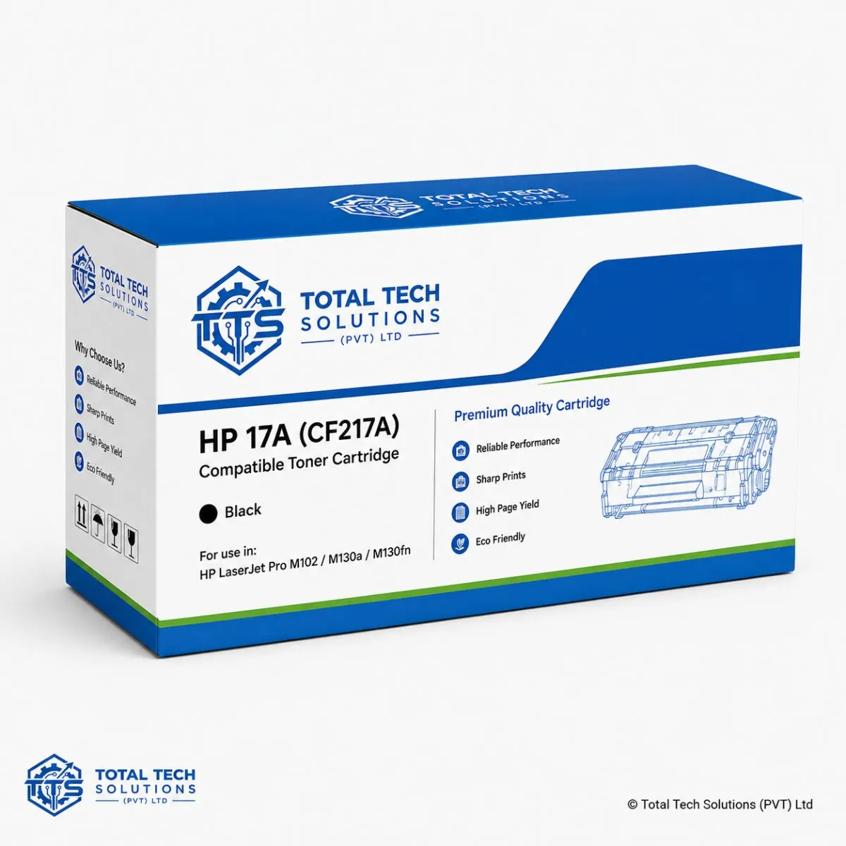Total Tech Solutions HP 17A Compatible Black Toner Cartridge - CF217A, image 2