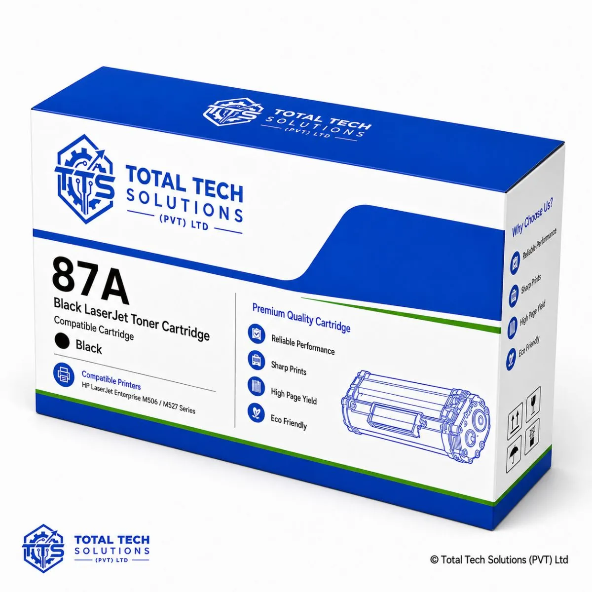 HP 87A Black LaserJet Toner Cartridge (Compatible) 87A, image 2
