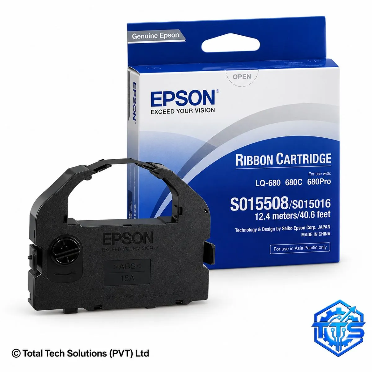 Epson LQ-680 Black Original Printer Ribbon - S015508, image 4