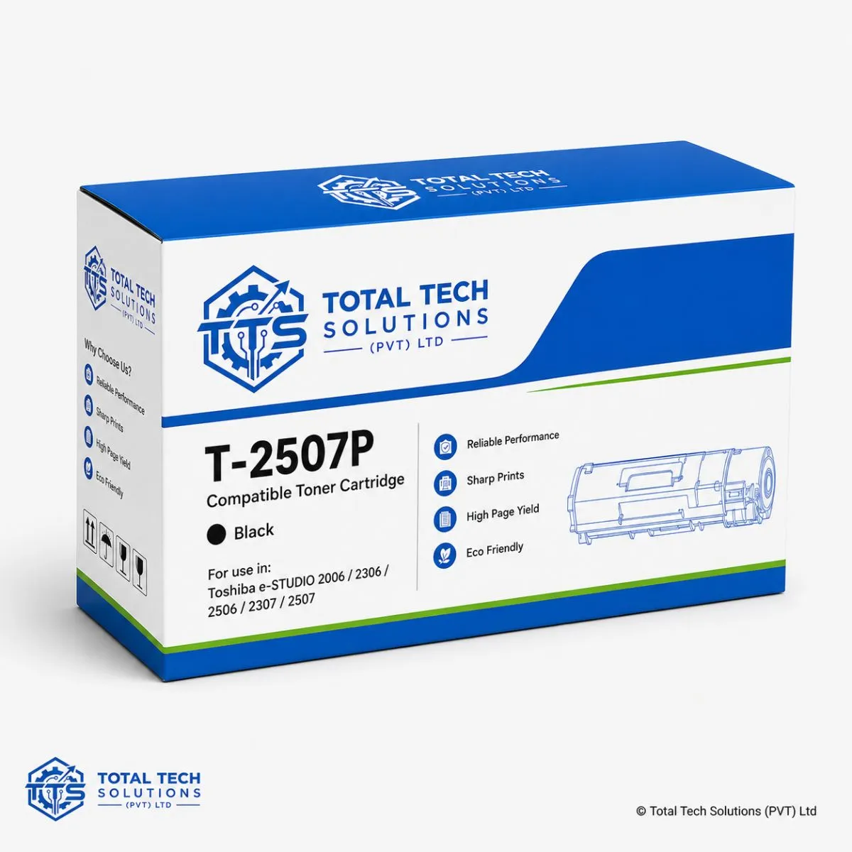Total Tech Solutions Toshiba T-2507P Compatible Black Toner Cartridge, image 4