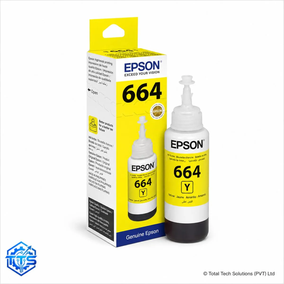 Epson T6644 70ml Yellow Original Ink Bottle for L100 / L110 / L130 / L200 / L300 / L310 / L365 / L550 / L565 / L1300