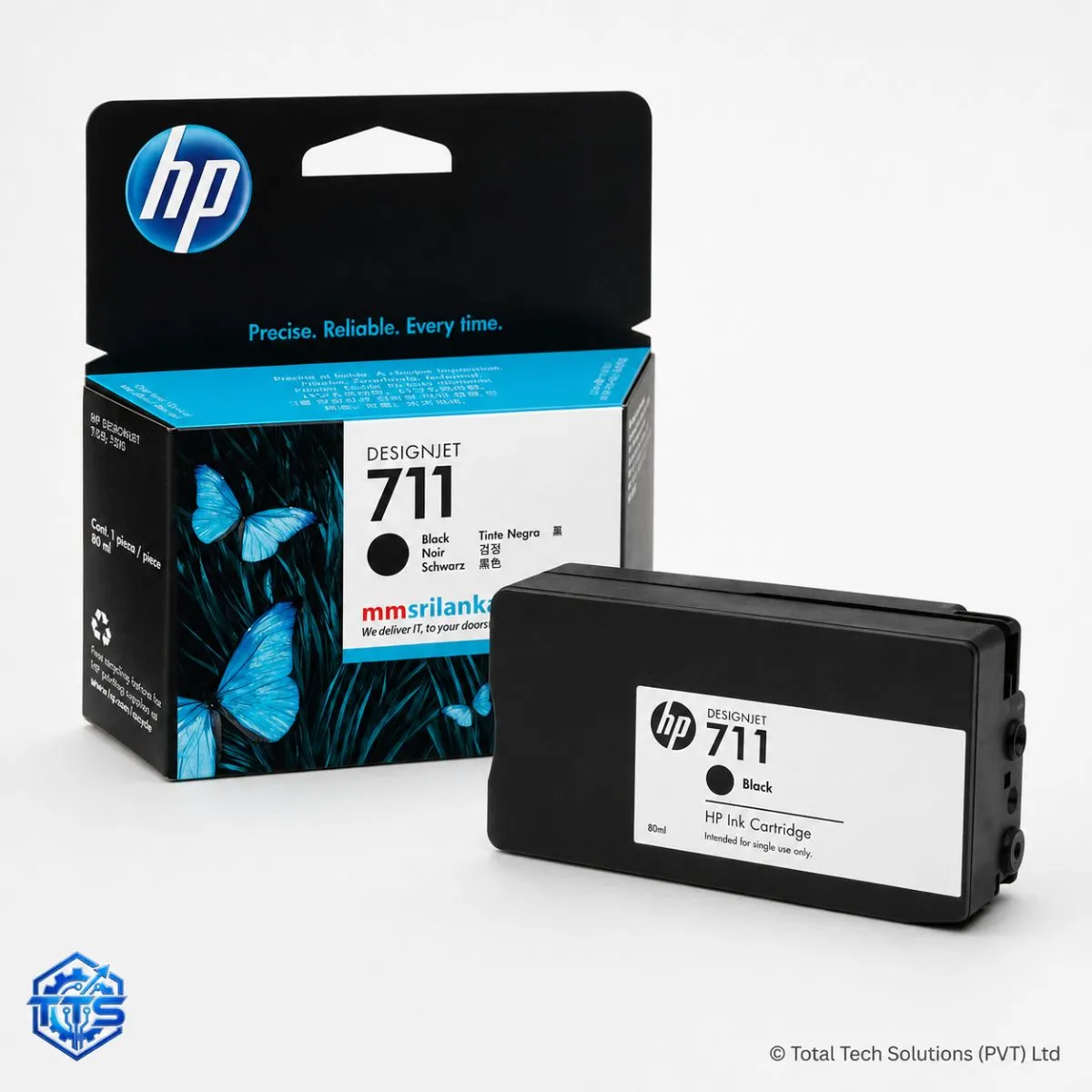 HP 711 80-ml Black Original DesignJet Ink Cartridge for T120 / T520