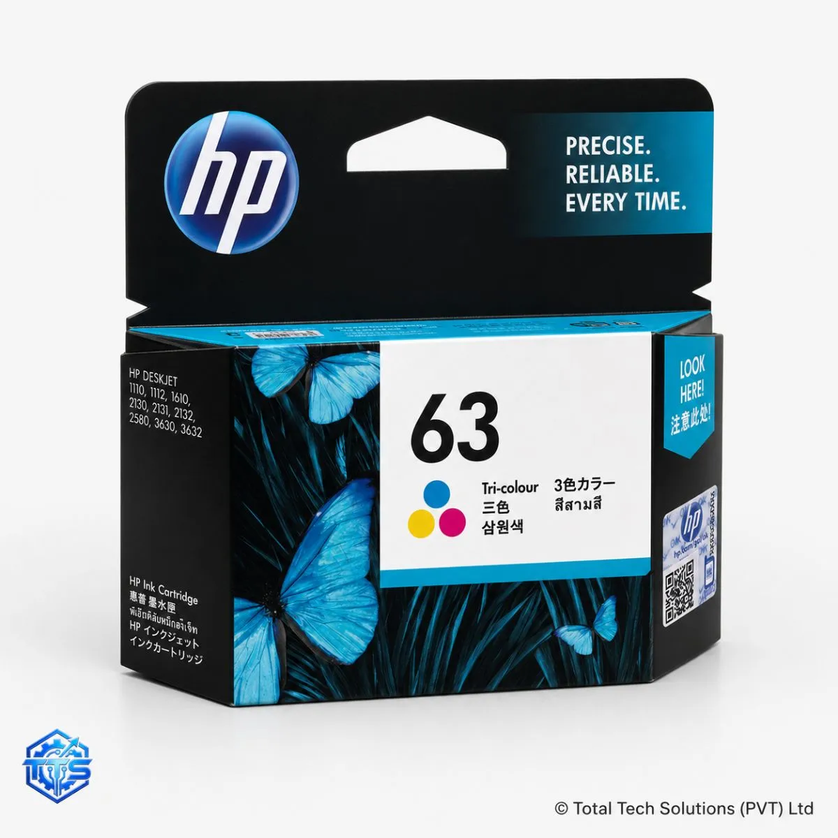 HP 63 Tri-color Original Ink Cartridge for HP 1110 / 1112 / 3830 / 2130 / 2132 / 4650, image 2