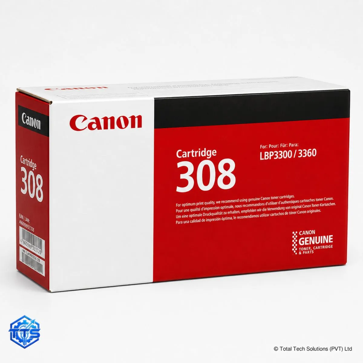 Canon 308 Black Toner Cartridge for LBP3300/LBP3360, image 3
