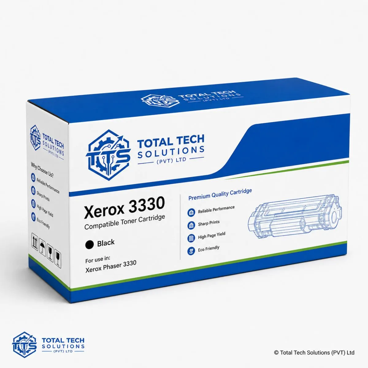 Total Tech Solutions Xerox Phaser 3330 Compatible Extra High-Yield Black Toner Cartridge, image 2
