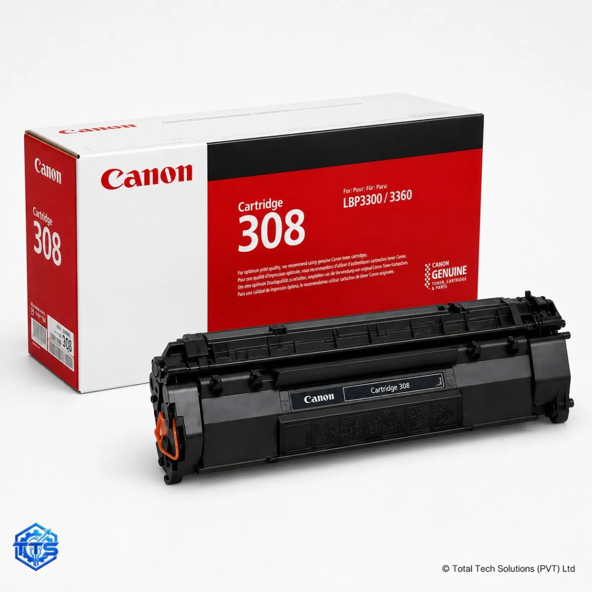 Canon 308 Black Toner Cartridge for LBP3300/LBP3360, image 2