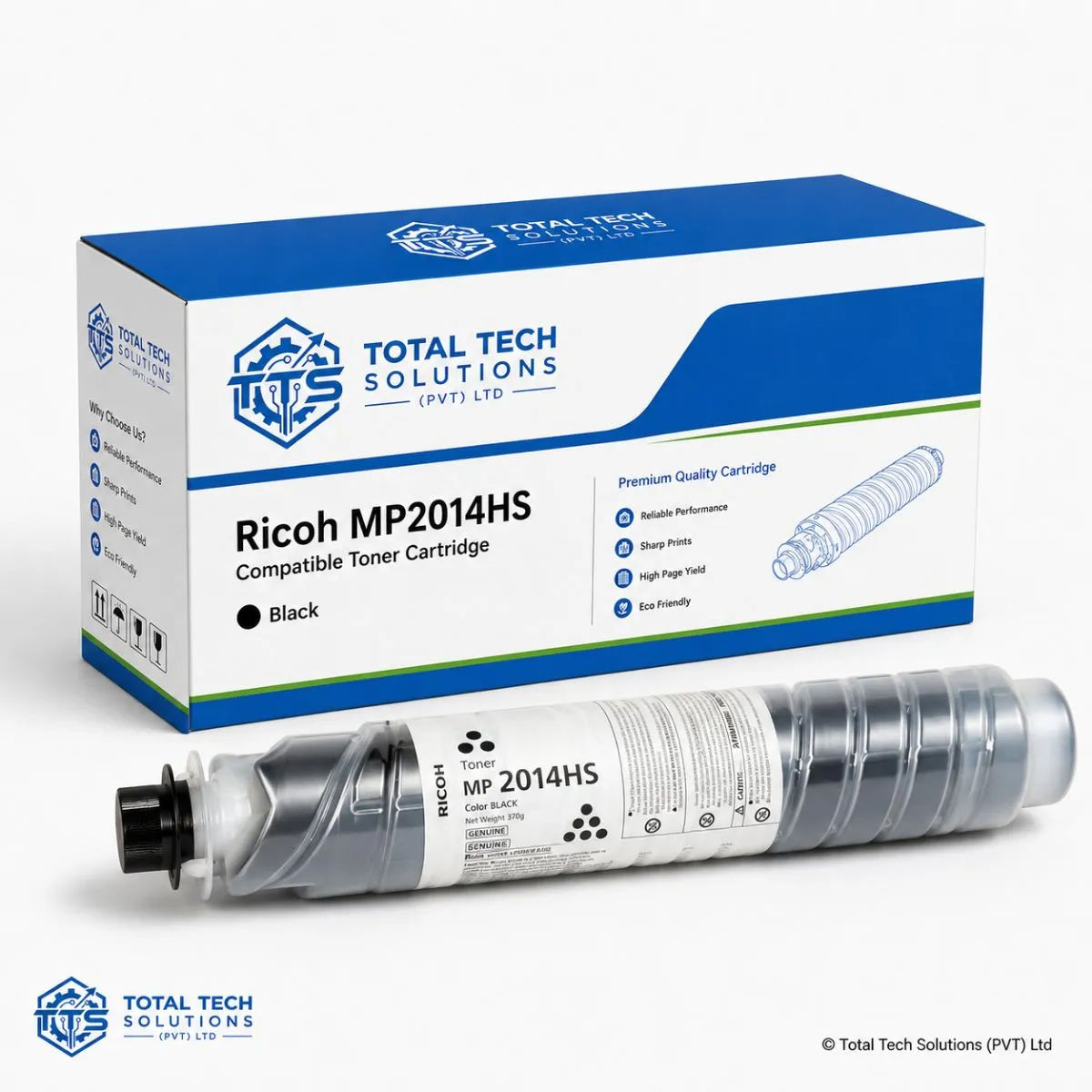 Total Tech Solutions Ricoh MP 2014HS Compatible Black Toner Cartridge for MP 2014 / MP 2014D / MP 2014AD