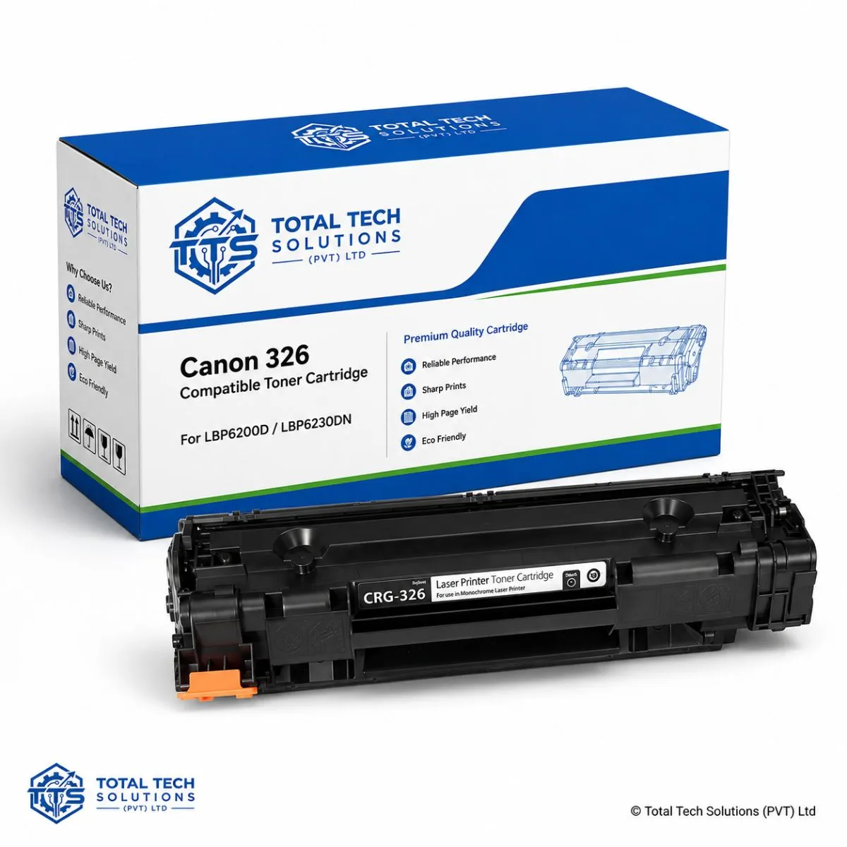 Total Tech Solutions Canon 326 Black Compatible Toner Cartridge for LBP6200D / LBP6230DN