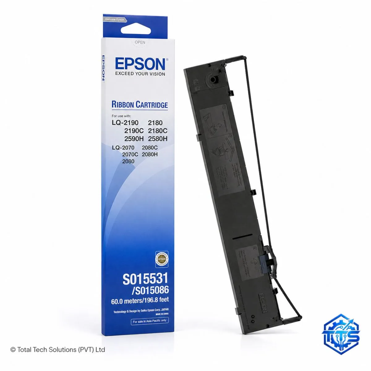 Epson LQ-2190 / 2180 / 2580 / 2070 / 2080 Black Original Printer Ribbon - S015531, image 3