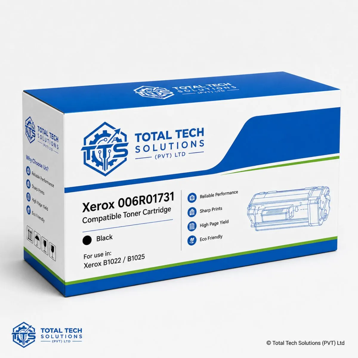 Total Tech Solutions Xerox 006R01731 Compatible Black Toner Cartridge for B1022 / B1025