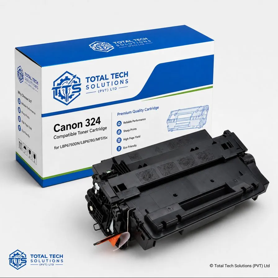 Total Tech Solutions Canon 324 Black Compatible Toner Cartridge for LBP6750DN / LBP6780 / MF515x, image 3