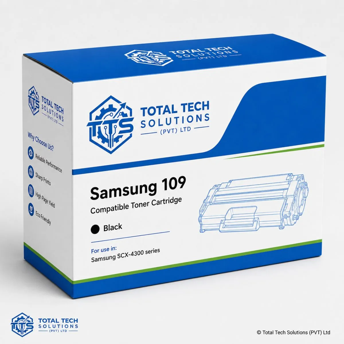 Total Tech Solutions Samsung MLT-D109S / 109 Compatible Black Toner Cartridge for SCX-4300 Printer