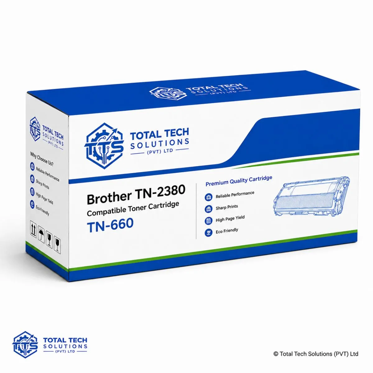 Total Tech Solutions Brother TN-2380 / TN-660 Compatible High-Yield Black Toner Cartridge, image 3