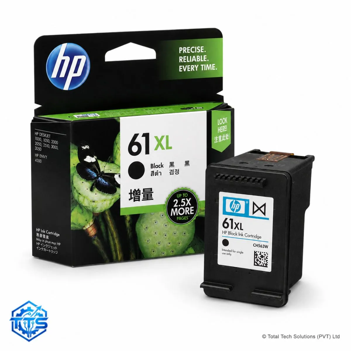 HP 61XL High Yield Black Original Ink Cartridge for HP 1000/1010/1050/2050/3050, image 2