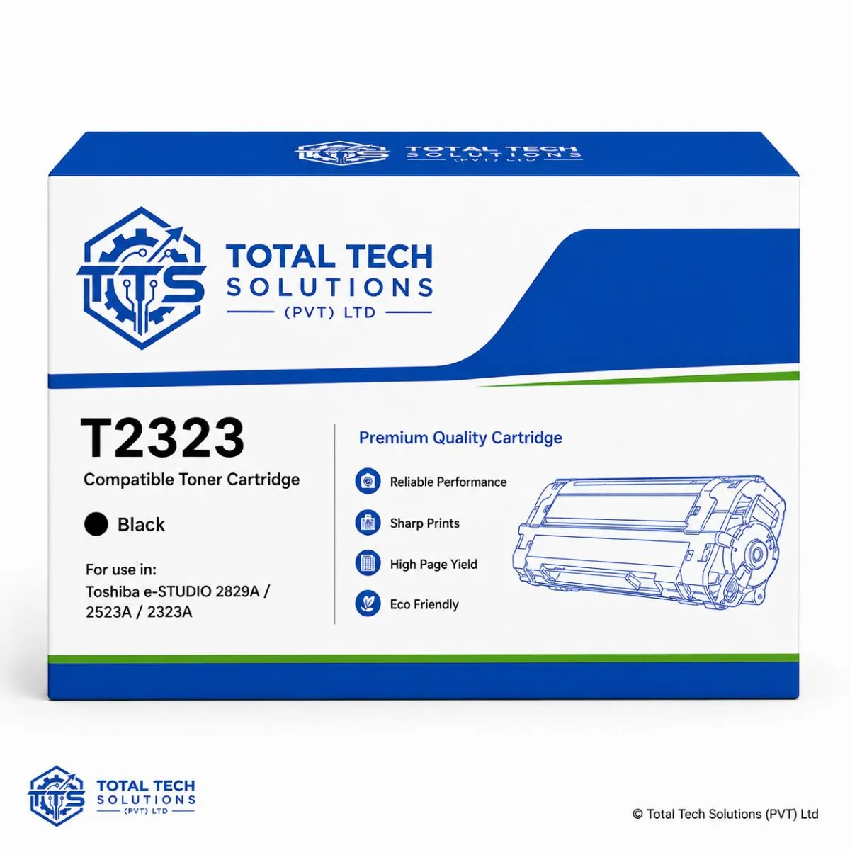 Total Tech Solutions Toshiba T-2323 Compatible Black Toner Cartridge for e-STUDIO 2323AM / 2523A / 2829A