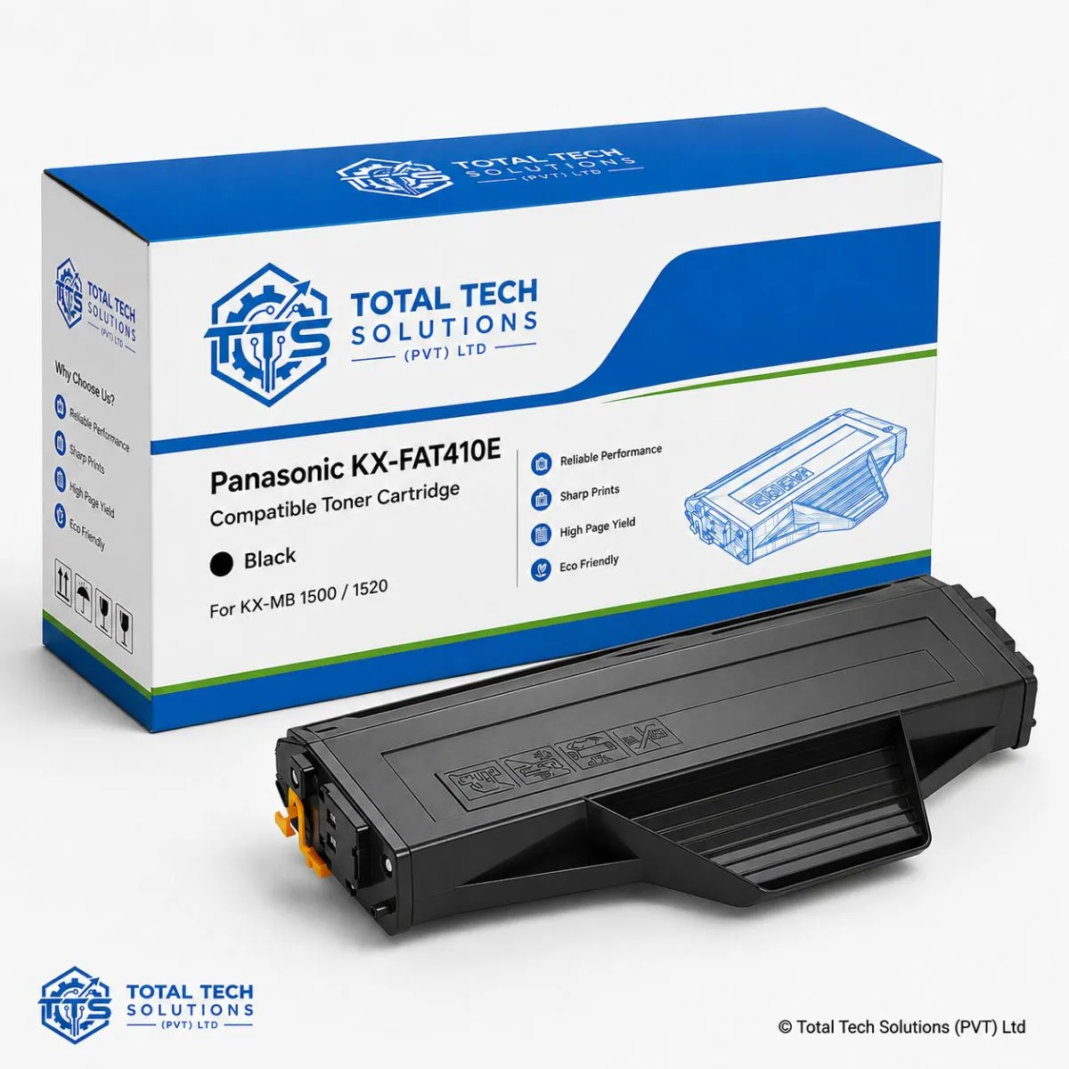 Total Tech Solutions Panasonic KX-FAT410E Compatible Black Toner Cartridge for KX-MB1500 / KX-MB1520, image 2