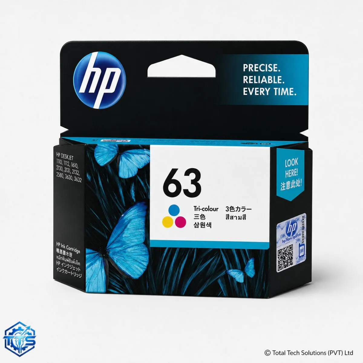 HP 63 Tri-color Original Ink Cartridge for HP 1110 / 1112 / 3830 / 2130 / 2132 / 4650, image 3