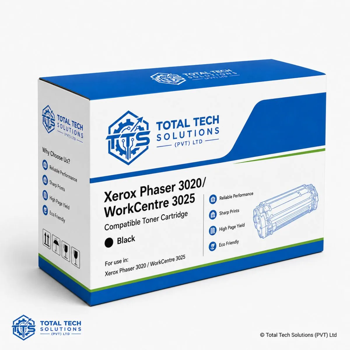 Total Tech Solutions Xerox Phaser 3020 / WorkCentre 3025 Compatible Black Toner Cartridge - 106R02773, image 3