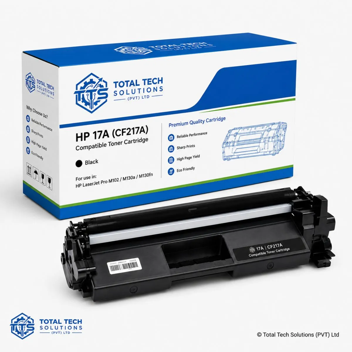 Total Tech Solutions HP 17A Compatible Black Toner Cartridge - CF217A