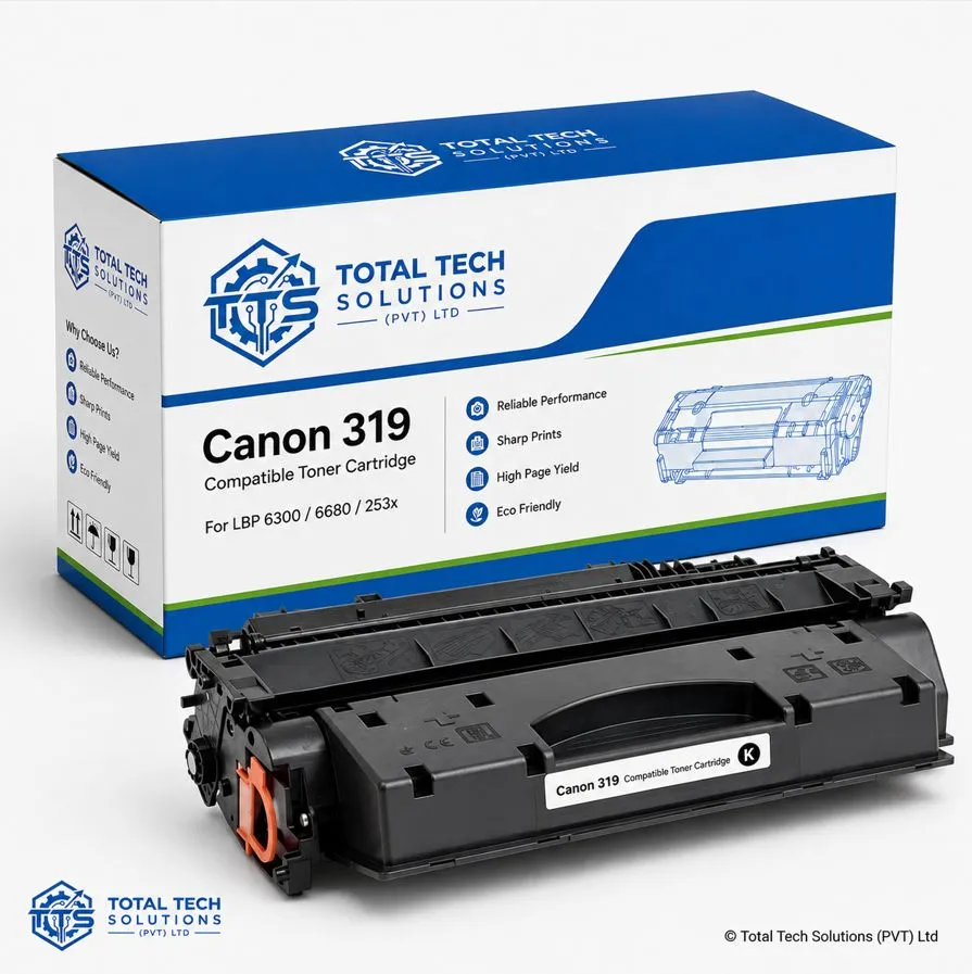Total Tech Solutions Canon 319 Black Compatible Toner Cartridge for LBP6300/LBP6680/LBP253x, image 3